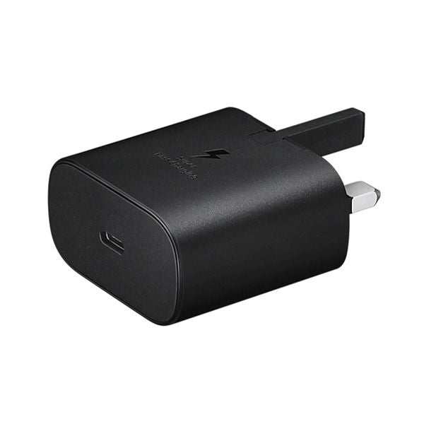 شاحن سامسونج شحن فائق السرعة 25 واط بتقنية PD مع كيبل USB-C| أسود شاحن سامسونج شحن فائق السرعة 25 واط بتقنية PD مع كيبل USB-C| أسود